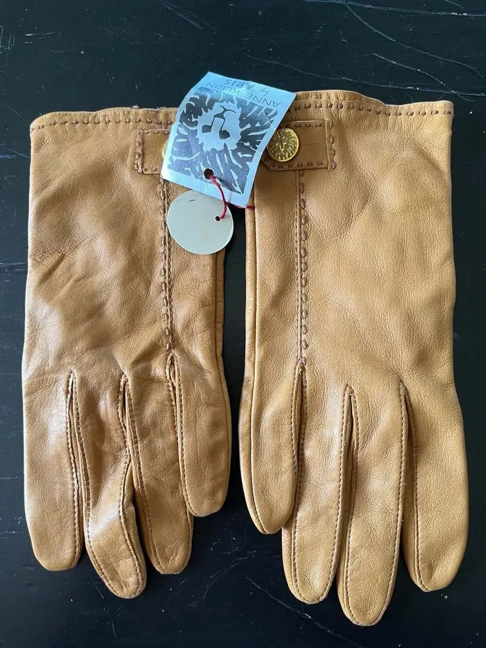 Anne Klein by Aris Tan Leather Gloves Size 6.5